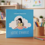 Découvrez la 1ere de couverture de l'album pédagogique "Lottie s'habille"